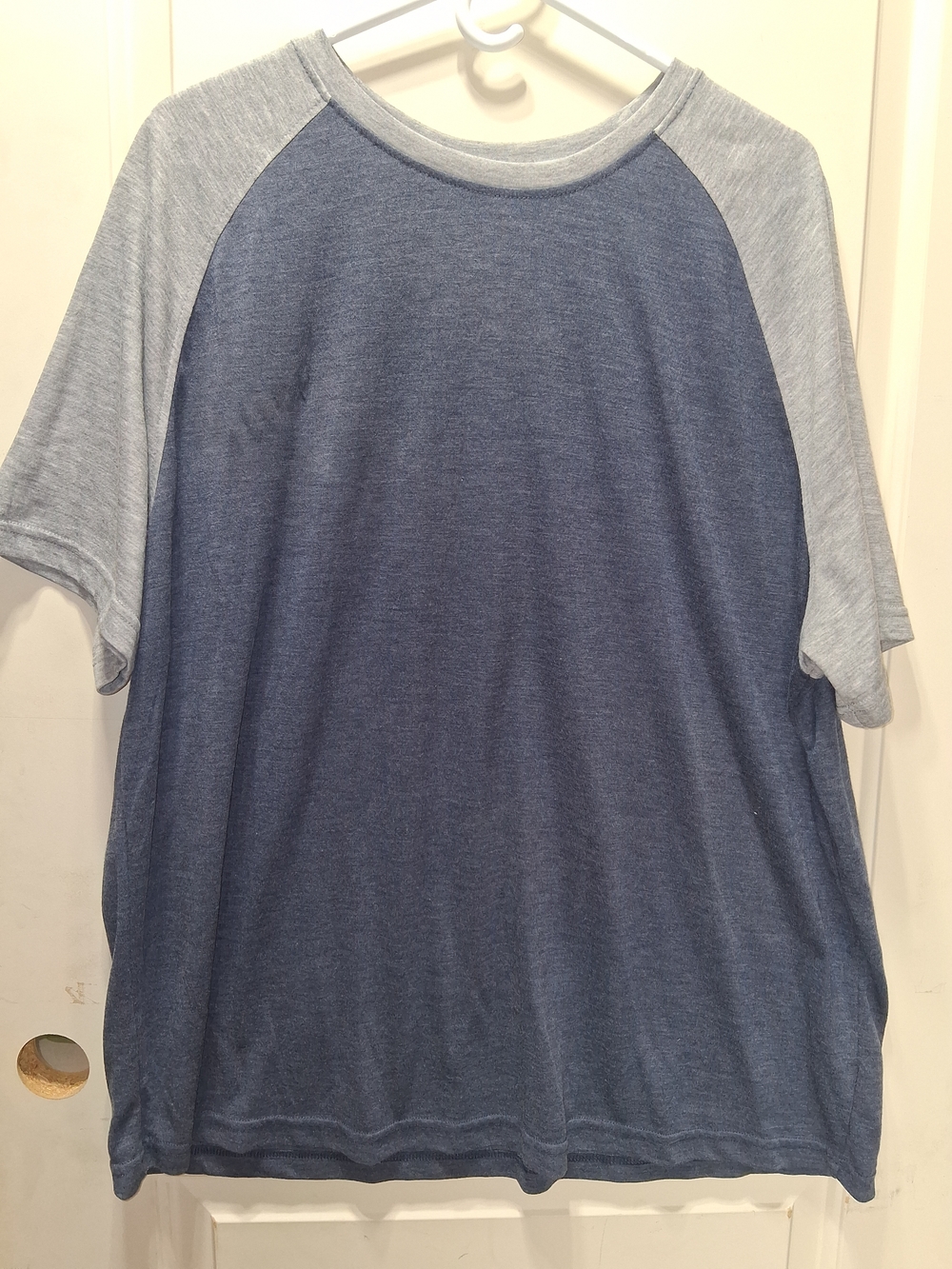 George Blue Body Raglan Tee with Light Gray Sleeves
